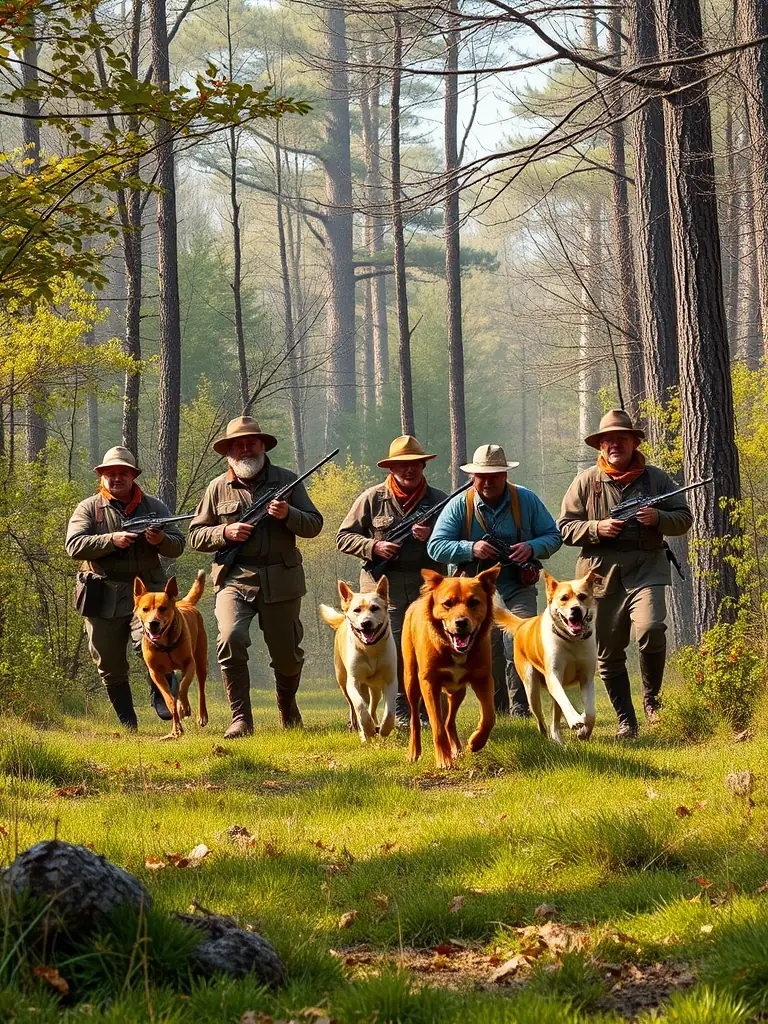 An image of participants engaged in a traditional hunting event with hounds, highlighting the cultural heritage and skills of venery promoted by VTB Picard.